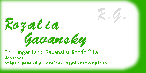 rozalia gavansky business card